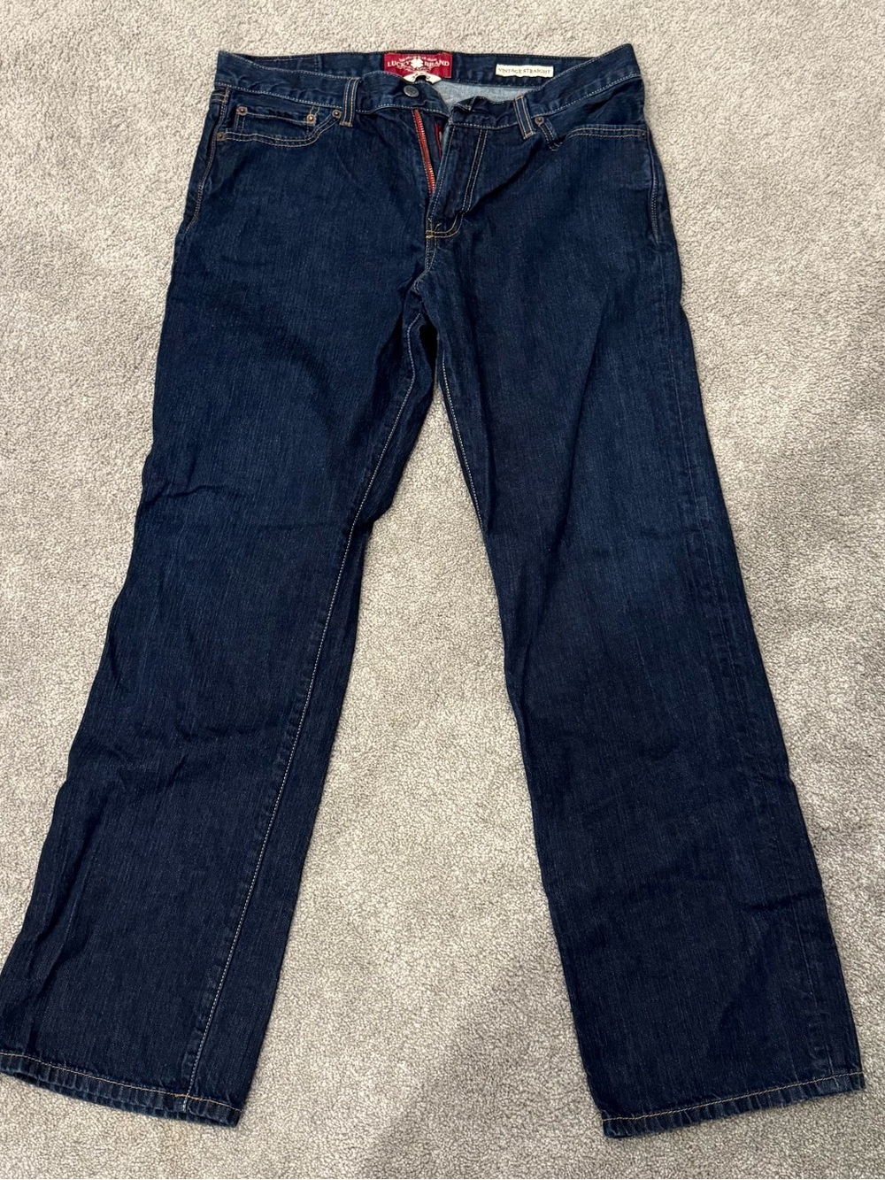 Lucky Brand Men's Dark Blue Straight Jeans 34x32
